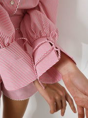 Sienna Striped Contemporary Shirt | Red/White