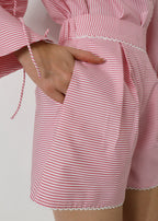 Sienna Striped Vacay Shorts | Red/White