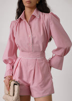 Sienna Striped Contemporary Shirt | Red/White