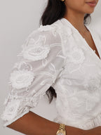 Sierra Cotton Summer Short Day Dress | White