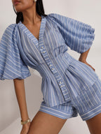 Skye Classic Stripe Shorts | Blue/White