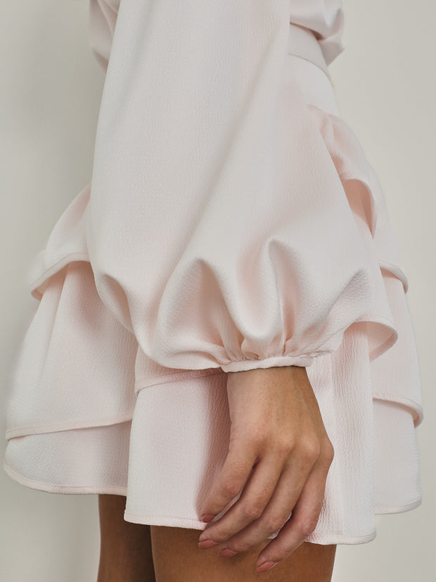 Brianna Hammered Satin Blouse | Blush