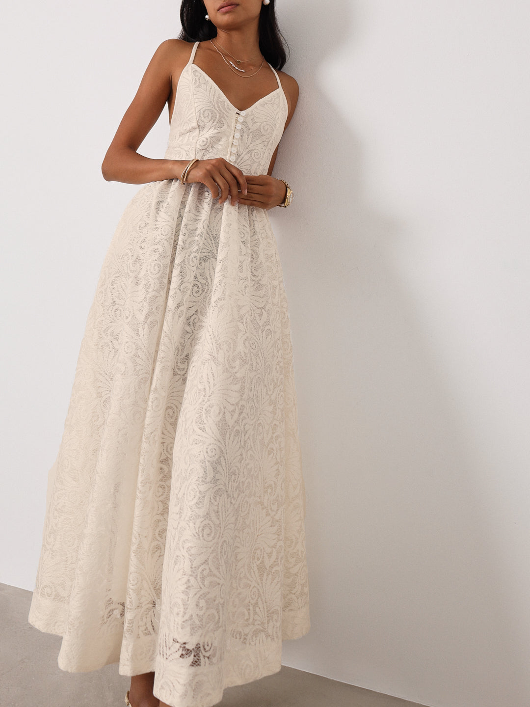 Trudie Lace Destination Maxi Dress | Champagne