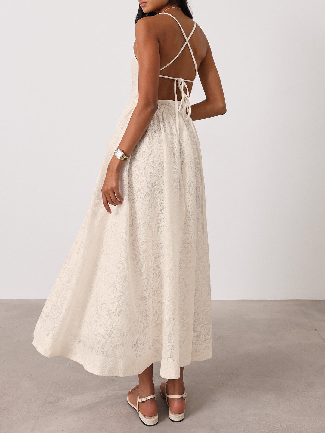 Trudie Lace Destination Maxi Dress | Champagne
