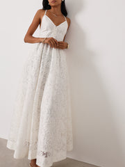 Trudie Lace Destination Maxi Dress  | White