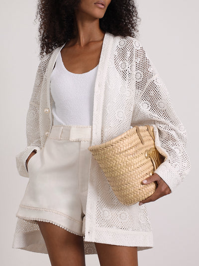 Ulani Crochet Lace Cardigan Cover Up | Seashell