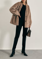 Vail Chic Fur Cardigan Coat | Truffle