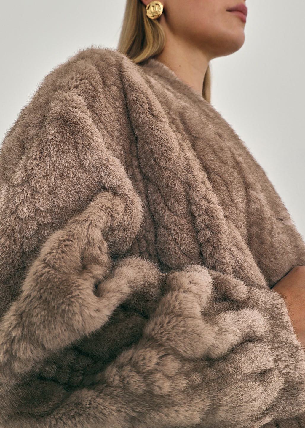 Vail Chic Fur Cardigan Coat | Truffle
