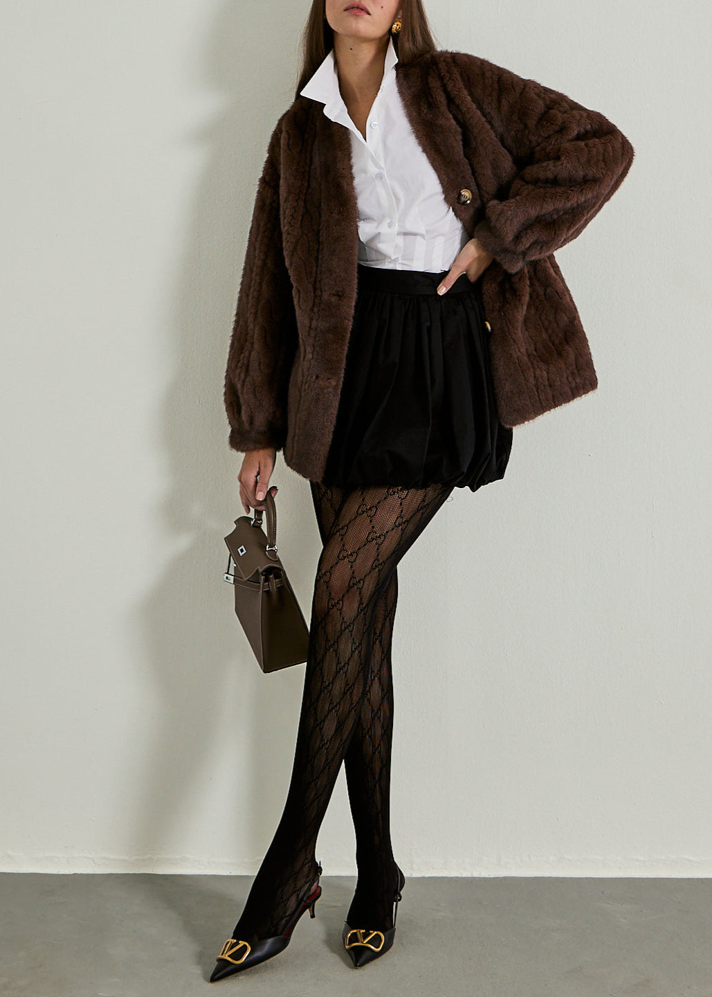 Vail Chic Fur Cardigan Coat | Espresso