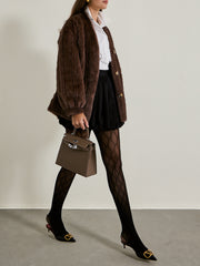 Vail Chic Fur Cardigan Coat | Espresso