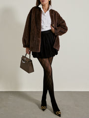 Vail Chic Fur Cardigan Coat | Espresso