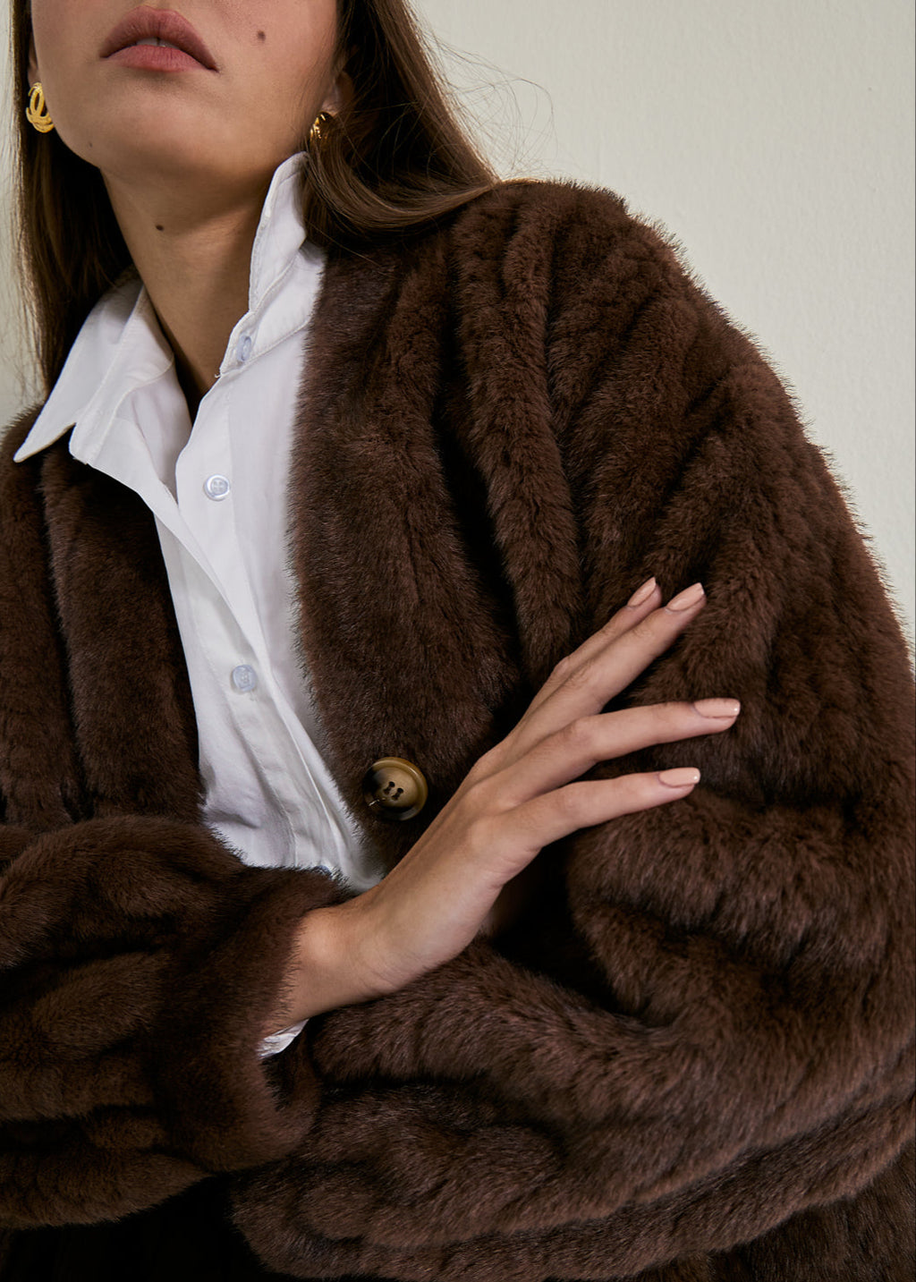 Vail Chic Fur Cardigan Coat | Espresso