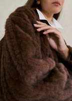 Vail Chic Fur Cardigan Coat | Espresso