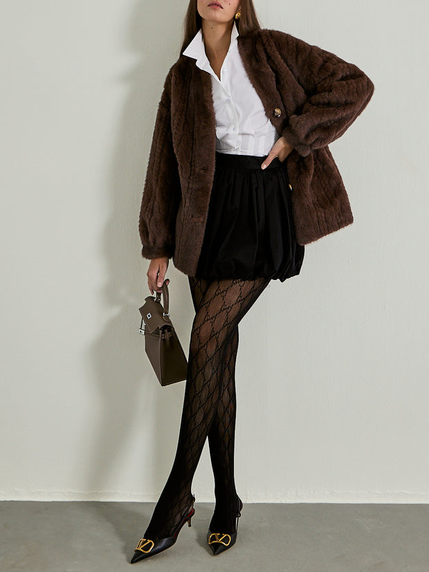 Vail Chic Fur Cardigan Coat | Espresso