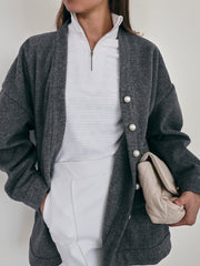 Viktoria Oversized Wool Cardigan | Rich Grey