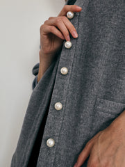 Viktoria Oversized Wool Cardigan | Rich Grey