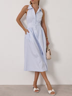 Viera Iconic Stripe Shirt Dress | Blue
