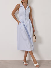 Viera Iconic Stripe Shirt Dress | Blue