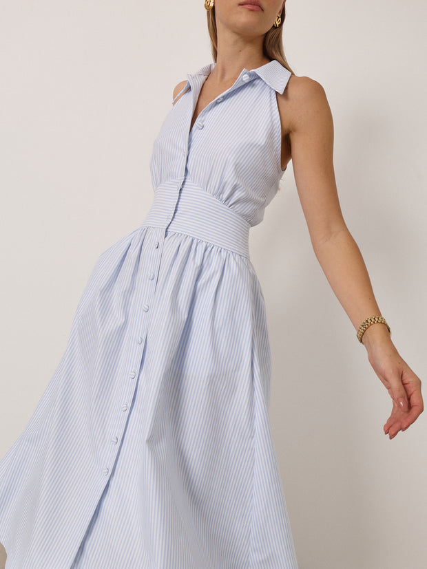 Viera Iconic Stripe Shirt Dress | Blue