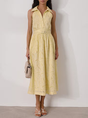 Viola Cutwork Timeless Belted Dress | Limoncello