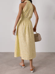 Viola Cutwork Timeless Belted Dress | Limoncello