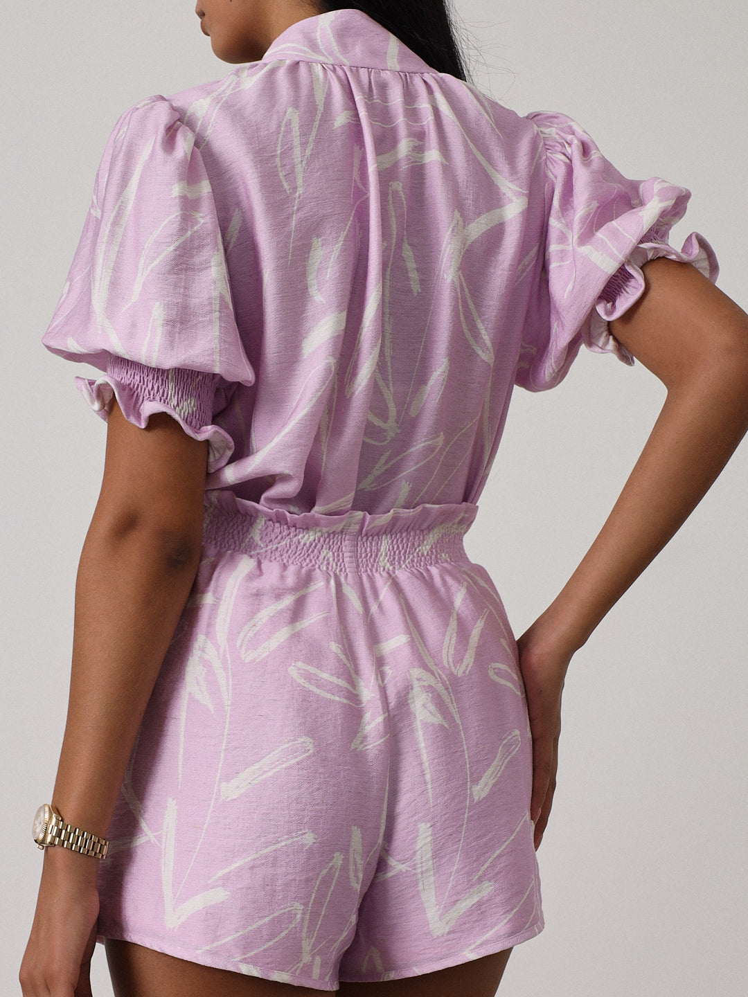Vilma Shirred Waist Day Shorts | Pastel Pink