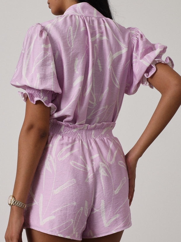 Vilma Shirred Waist Day Shorts | Pastel Pink