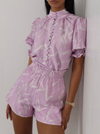 Vilma Shirred Waist Day Shorts | Pastel Pink