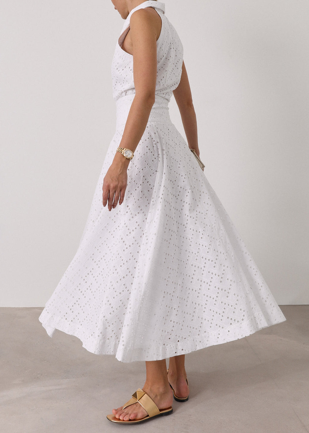Vallary Cotton Cutwork Elegance Shirt | White