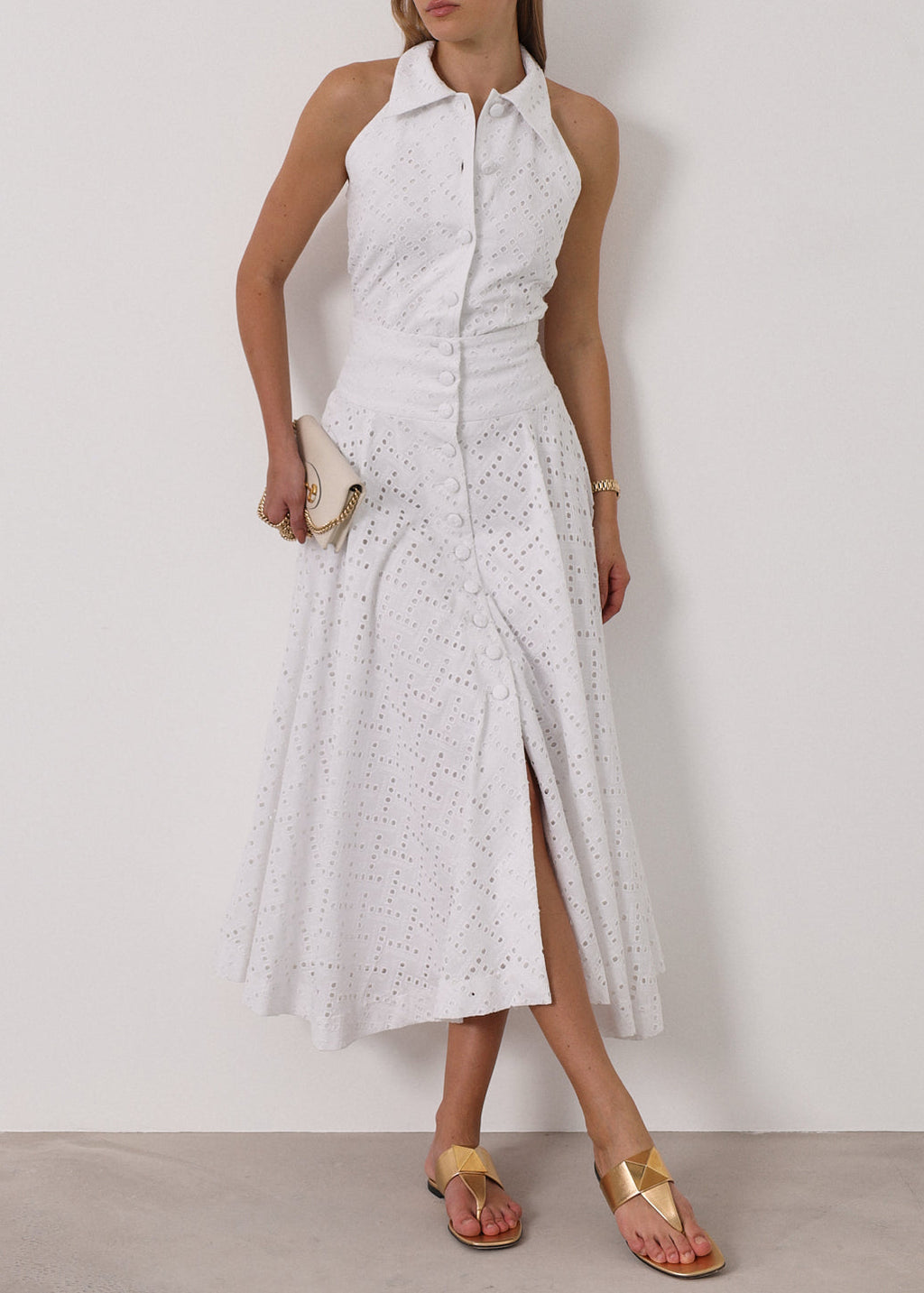 Vallary Cotton Cutwork Dream Skirt | White