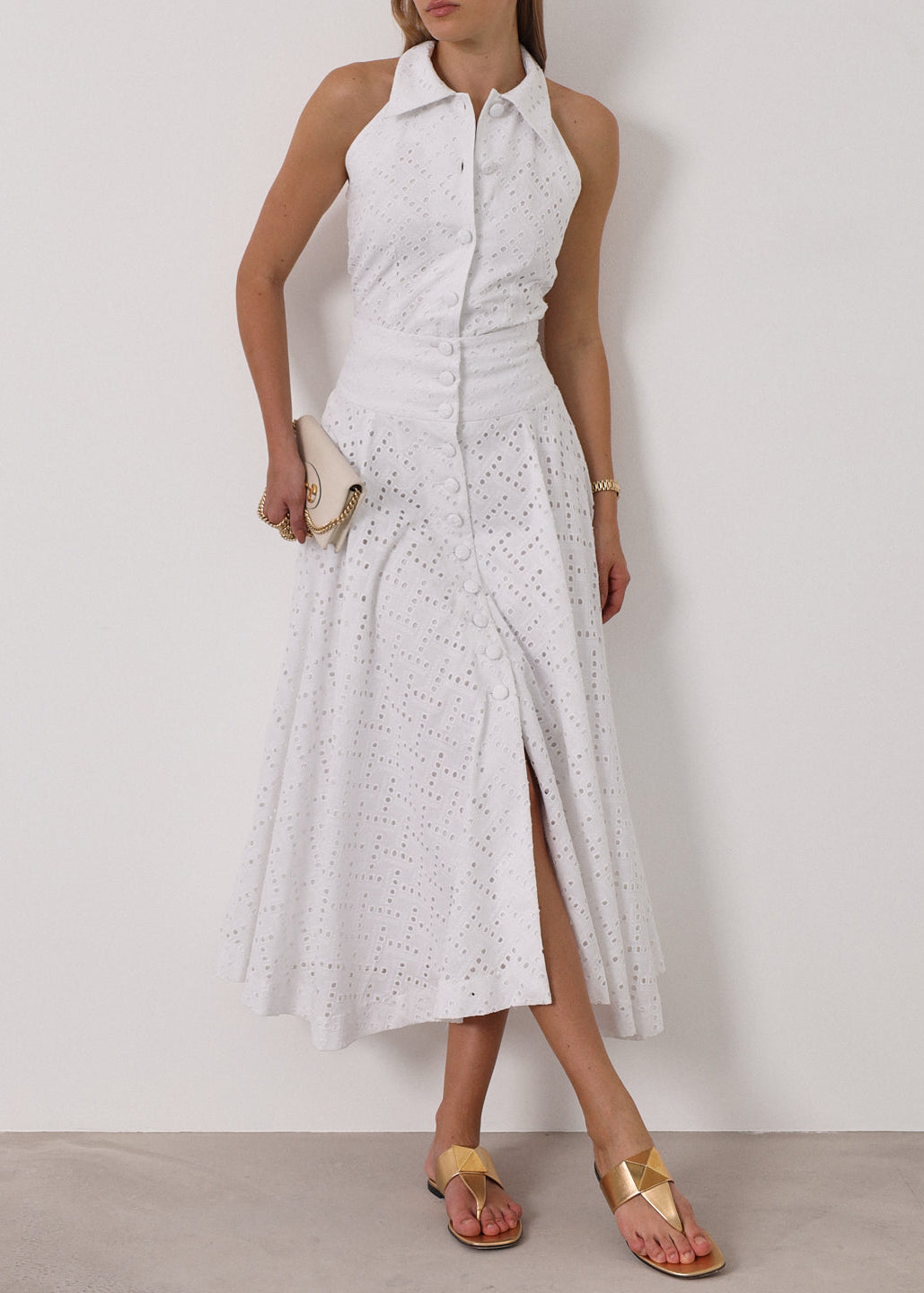 Vallary Cotton Cutwork Dream Skirt | White