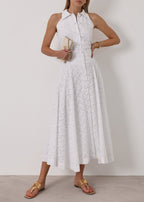 Vallary Cotton Cutwork Dream Skirt | White