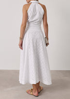 Vallary Cotton Cutwork Elegance Shirt | White