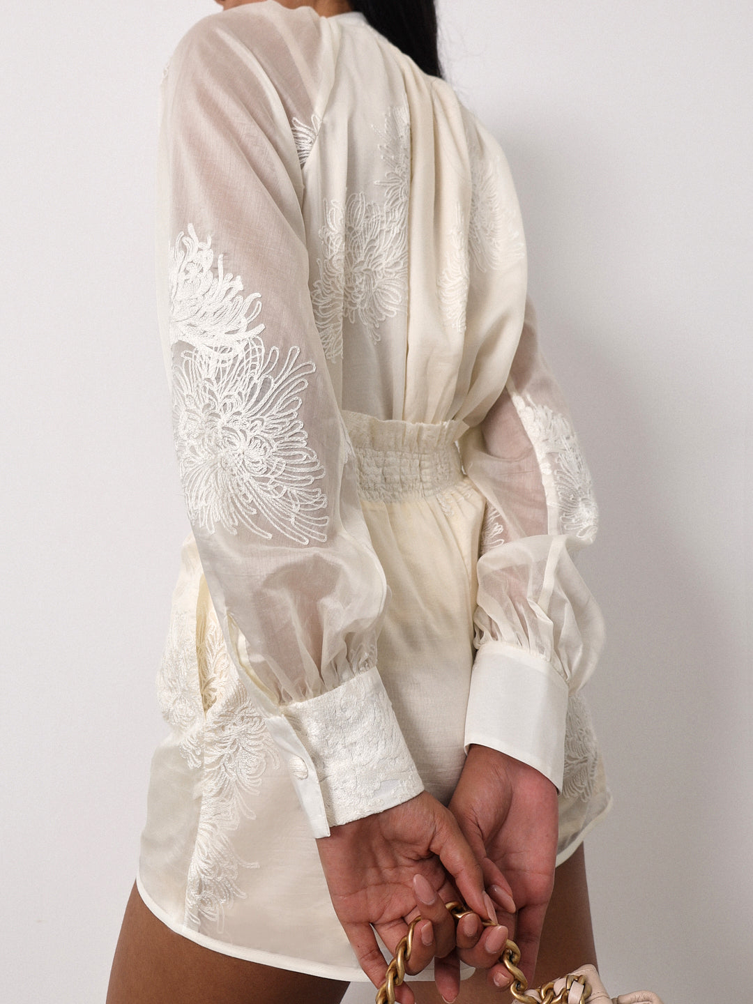 Yara Shirred Waist Shorts | Cream
