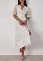 Yasmina Embroidered Day Dress | Cream