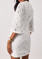 Yasmin Lace 70s Icon Dress | White