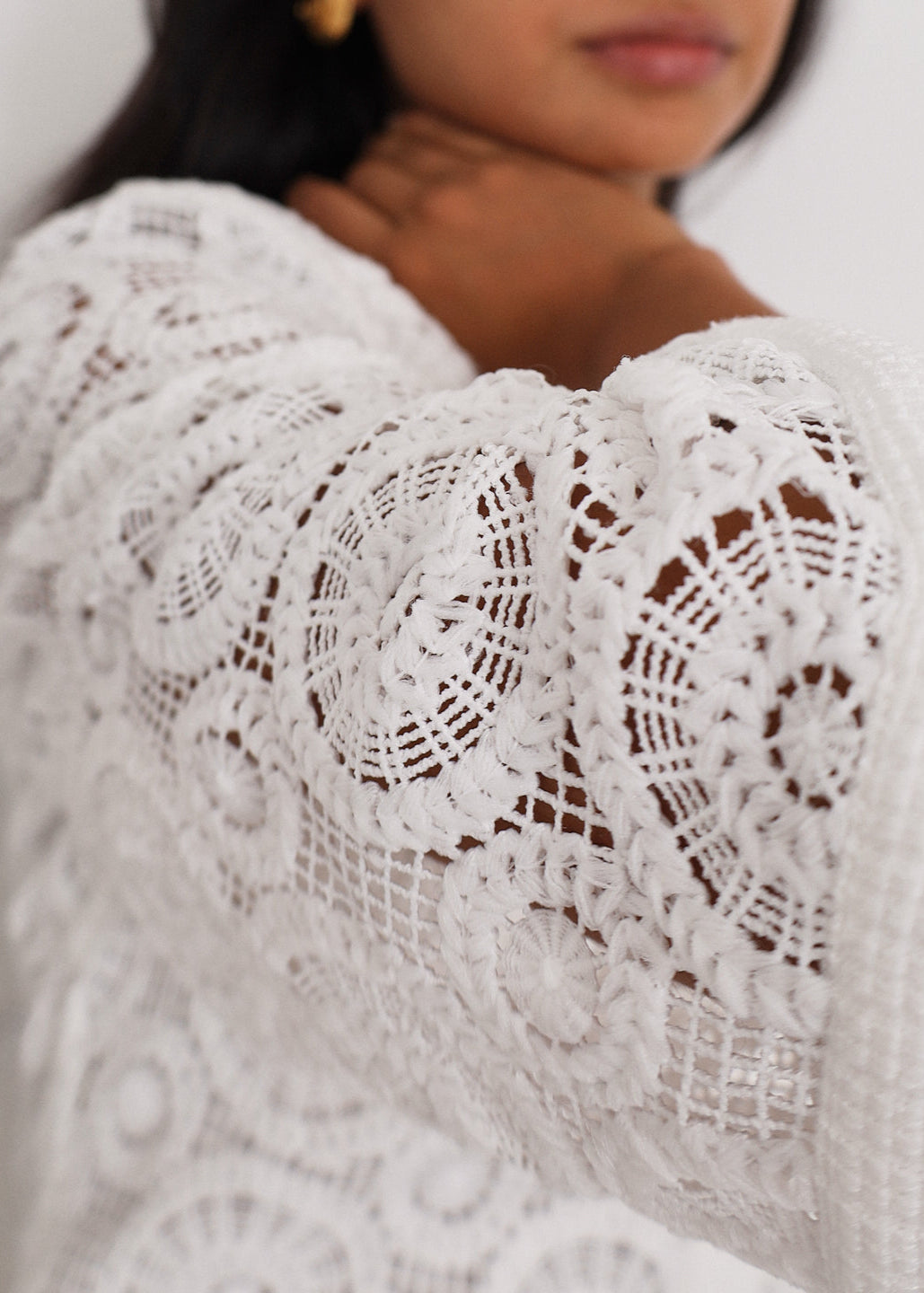 Yasmin Lace 70s Icon Dress | White