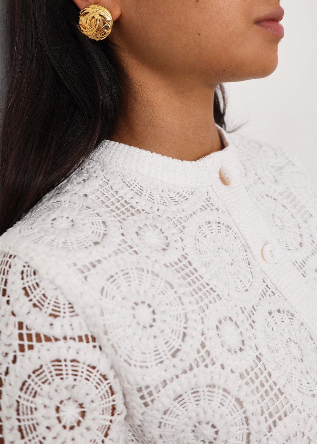 Yasmin Lace 70s Icon Dress | White