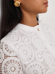 Yasmin Lace 70s Icon Dress | White
