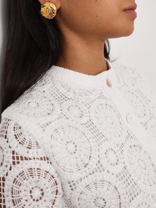 Yasmin Lace 70s Icon Dress | White