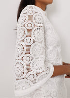 Yasmin Lace 70s Icon Dress | White