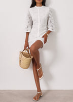 Yasmin Lace 70s Icon Dress | White