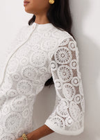 Yasmin Lace 70s Icon Dress | White