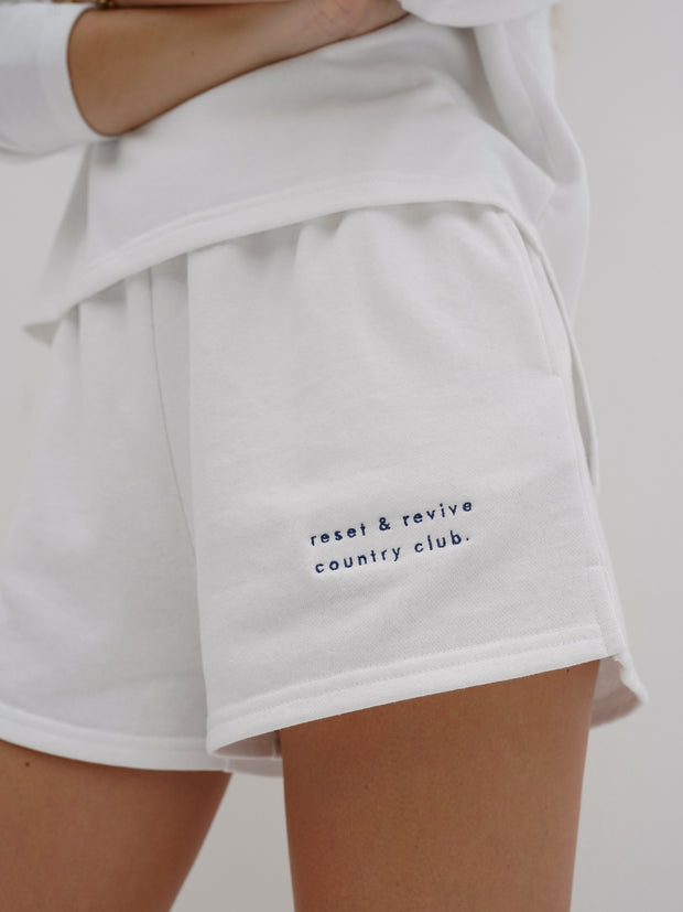 Reset & Revive Day Sweat Shorts | White