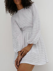Florence Cotton Stripe Day Dress | White & Black