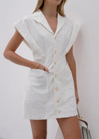 Erika Button Down Dress | White