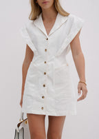 Erika Button Down Dress | White
