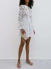 Jane Button Down Lace Dress | White
