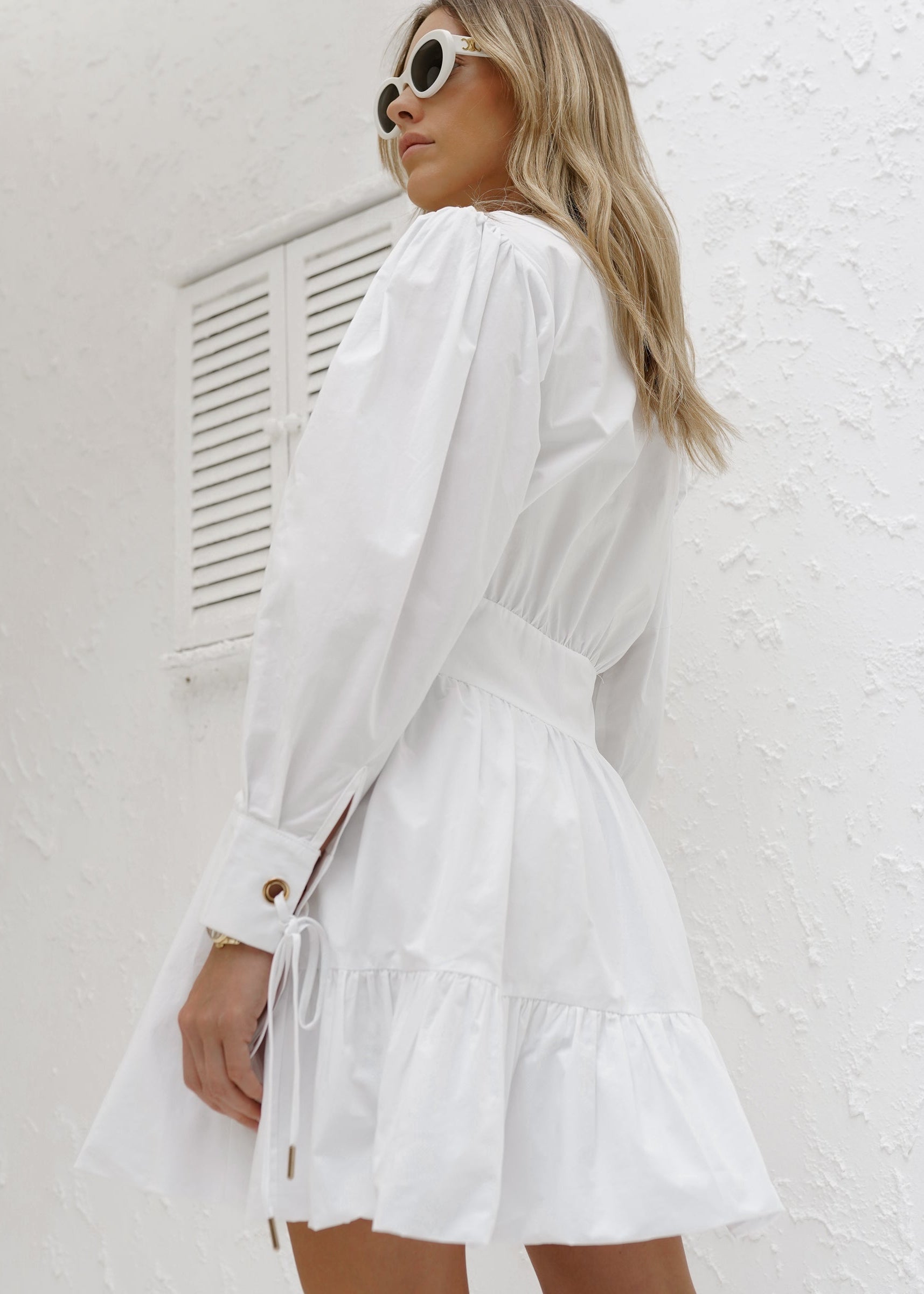 Women's White Cotton Dress VITA GRACE Women's White Cotton Dress VITA GRACE
