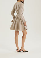 Wallace Elegance Wool Blend Dress | French Beige